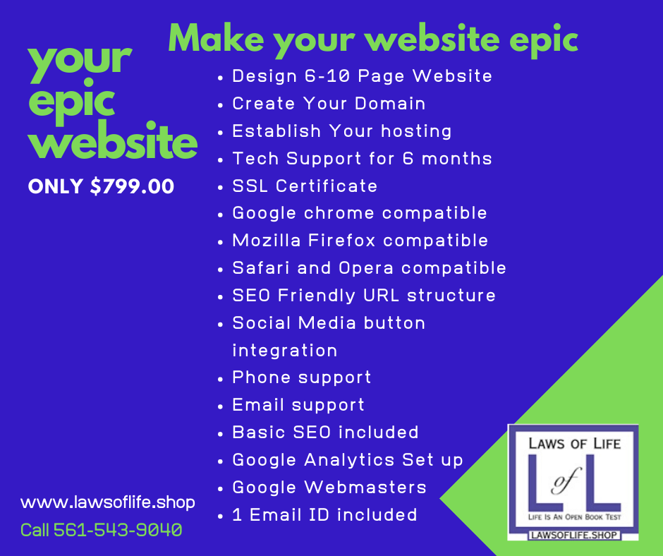 Your Epic Website- $799.00
